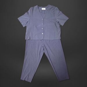 Metro 90s Vintage Navy Blue Pantsuit Set